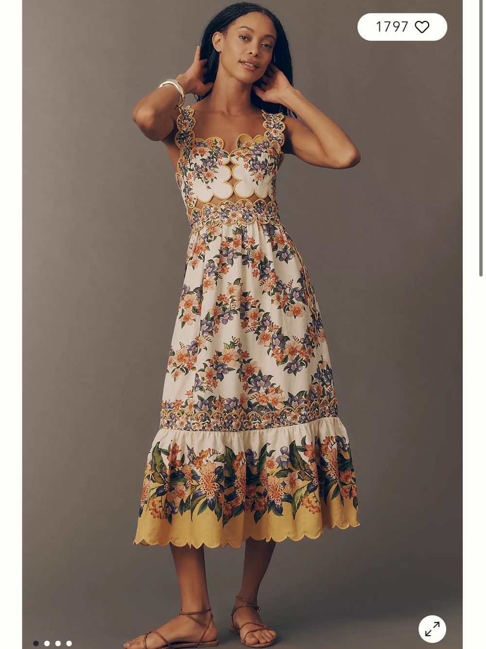 Farm Rio Sand Hilo Stripes Midi Dress